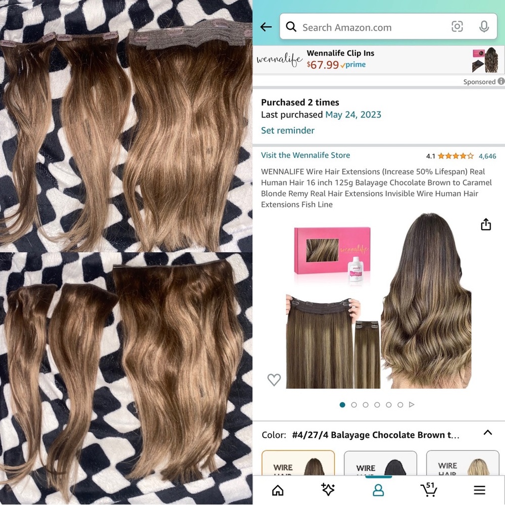 Wennalife 16 inch halo hair extensions